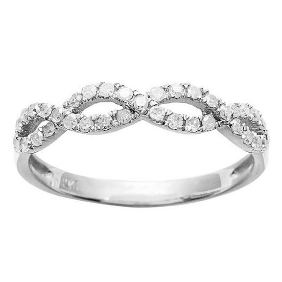 10k White Gold Infinity Diamond Anniversary Ring (1/4 cttw, I-J Color, I2-I3 Clarity)