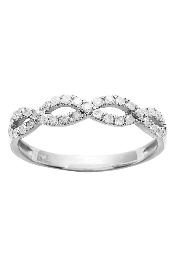 10k White Gold Infinity Diamond Anniversary Ring (1/4 cttw, I-J Color, I2-I3 Clarity)