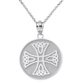 thumbnail image 1 of 10k White Gold Infinity Knot Celtic Cross Disc Pendant / Necklace (22 Inches), 1 of 2