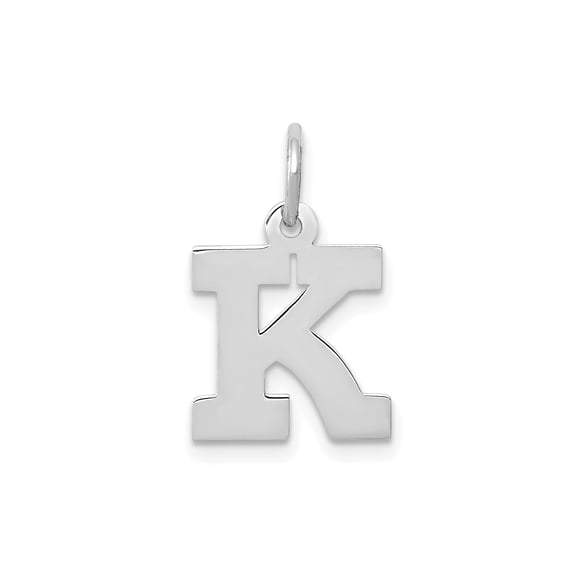 10k White Gold Initial K Pendant for Women or Unisex Wear, Polished Block Letter Charm, Bold Alphabet Necklace, Personalized Monogram Jewelry, Real Gold Identity Symbol