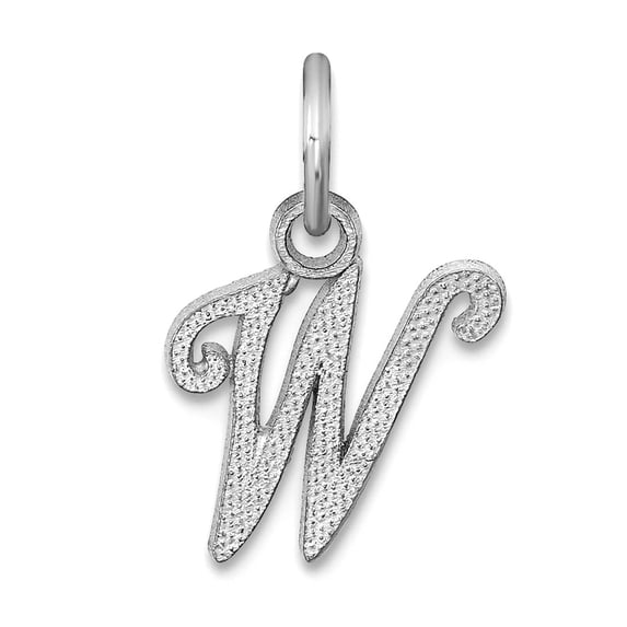 10k White Gold Letter Name Personalized Monogram Initial W Charm Pendant Necklace for Women