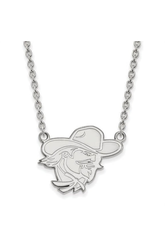 10k White Gold LogoArt Eastern Kentucky University E-K-U Large Pendant 18 inch Necklace Q1W010EKU-18
