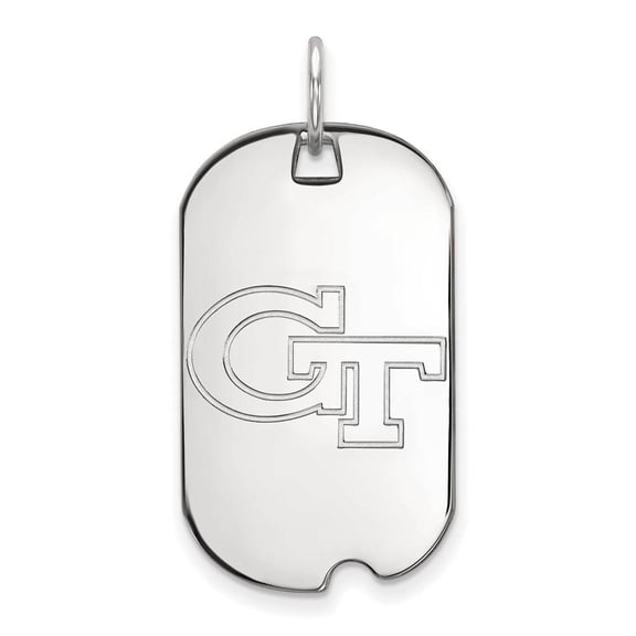 10k White Gold LogoArt Georgia Institute of Technology G-T Small Dog Tag Pendant Q1W021GT