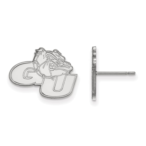 10k White Gold LogoArt Gonzaga University G-U Bulldog Small Post Earrings Q1W006GON