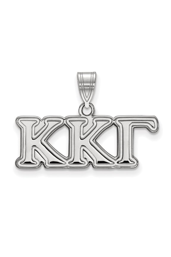 10k White Gold LogoArt Kappa Kappa Gamma Sorority Greek Letters Medium Pendant Q1W003KKG