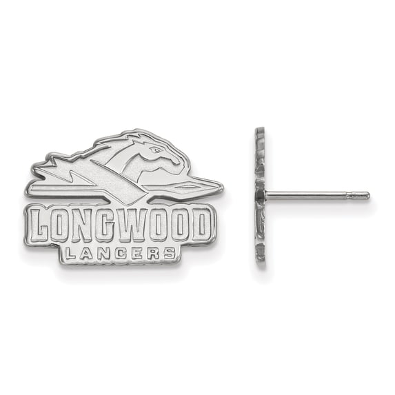 10k White Gold LogoArt Longwood University Lancers Small Post Earrings Q1W006LOC