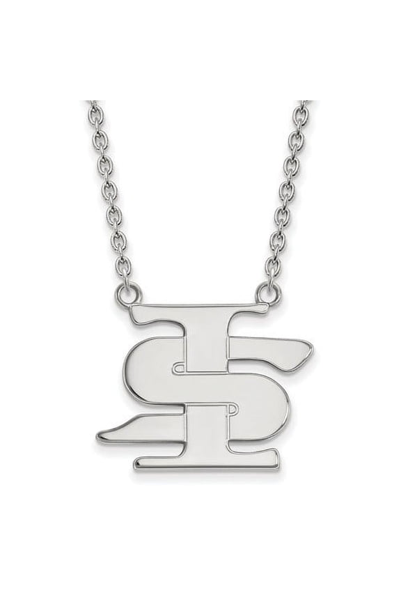 10k White Gold LogoArt Official Licensed Collegiate 18in Indiana State University (ISU) Large Pendant w/Necklace