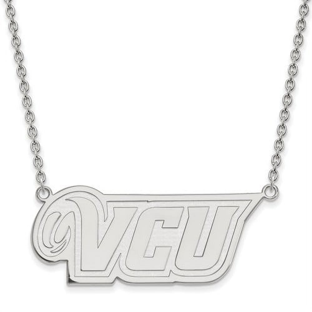 10k White Gold LogoArt Official Licensed Collegiate 18in Virginia Commonwealth University (VCU) Large Pendant w/Necklace - image 1 of 5