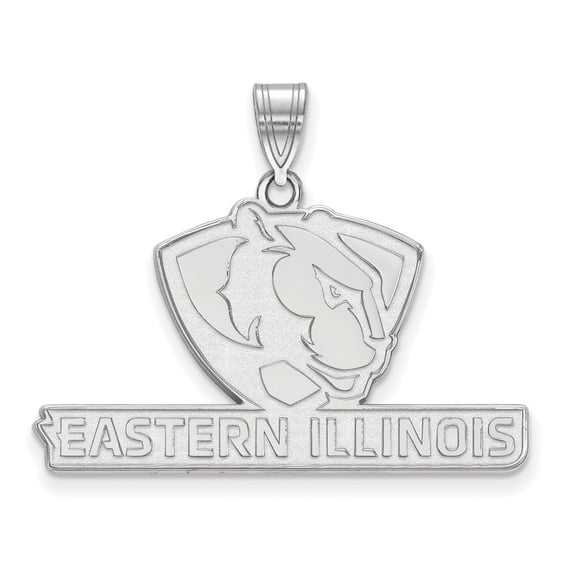 10k White Gold LogoArt Official Licensed Collegiate Eastern Illinois University (EIU) Large Pendant