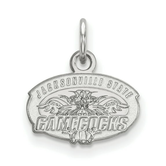 10k White Gold LogoArt Official Licensed Collegiate Jacksonville State University (JSU) XS Pendant