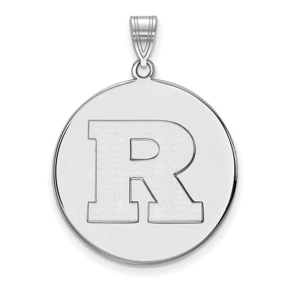 10k White Gold LogoArt Rutgers University Letter R Extra Large Disc Pendant Q1W021RUT
