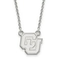 thumbnail image 1 of 10k White Gold LogoArt University of Colorado C-U Small Pendant 18 inch Necklace Q1W032UCO-18, 1 of 5