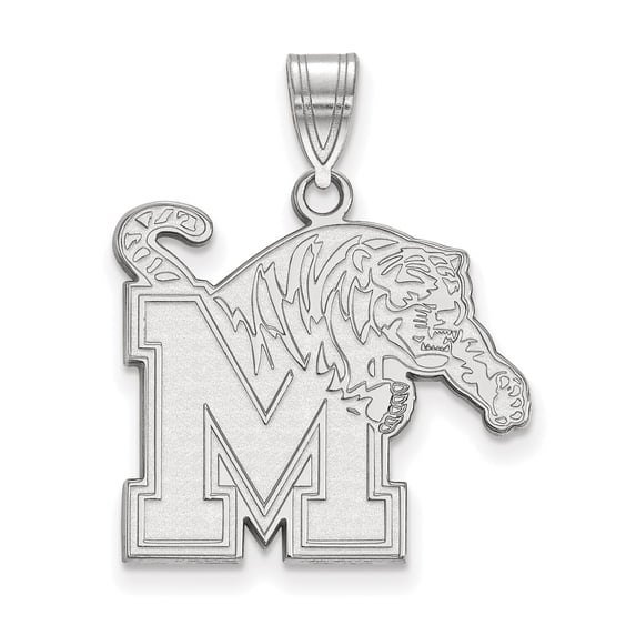 10k White Gold LogoArt University of Memphis Large Pendant Q1W004UMP