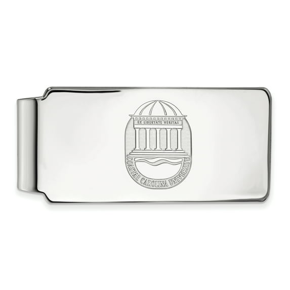 10k White Gold Logoart Coastal Carolina University Money Clip Crest