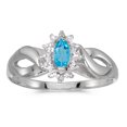 thumbnail image 1 of 10k White Gold Marquise Blue Topaz And Diamond Ring, 1 of 2