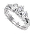thumbnail image 1 of 10k White Gold Marquise Diamond Womens Wedding Bridal Ring Set 1/3 Cttw, 1 of 1