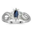 thumbnail image 1 of 10k White Gold Marquise Sapphire And Diamond Ring, 1 of 2