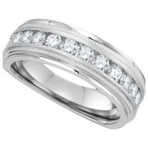 10k White Gold Mens Round Diamond Comfort-fit Wedding Anniversary Band 1/4 Cttw