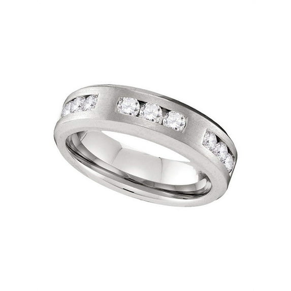 10k White Gold Mens Round Diamond Wedding Anniversary Band Ring 1.00 Cttw