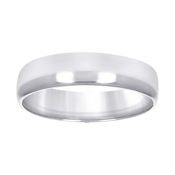 10k White Gold Mens Womens Unisex Wedding Band Regular Fit 5mm Size 11 Wedding Band for Men