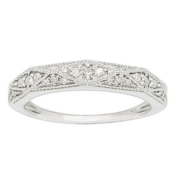 10k White Gold Milgrain Diamond Wedding Band (1/5 cttw, I-J, I2-I3)
