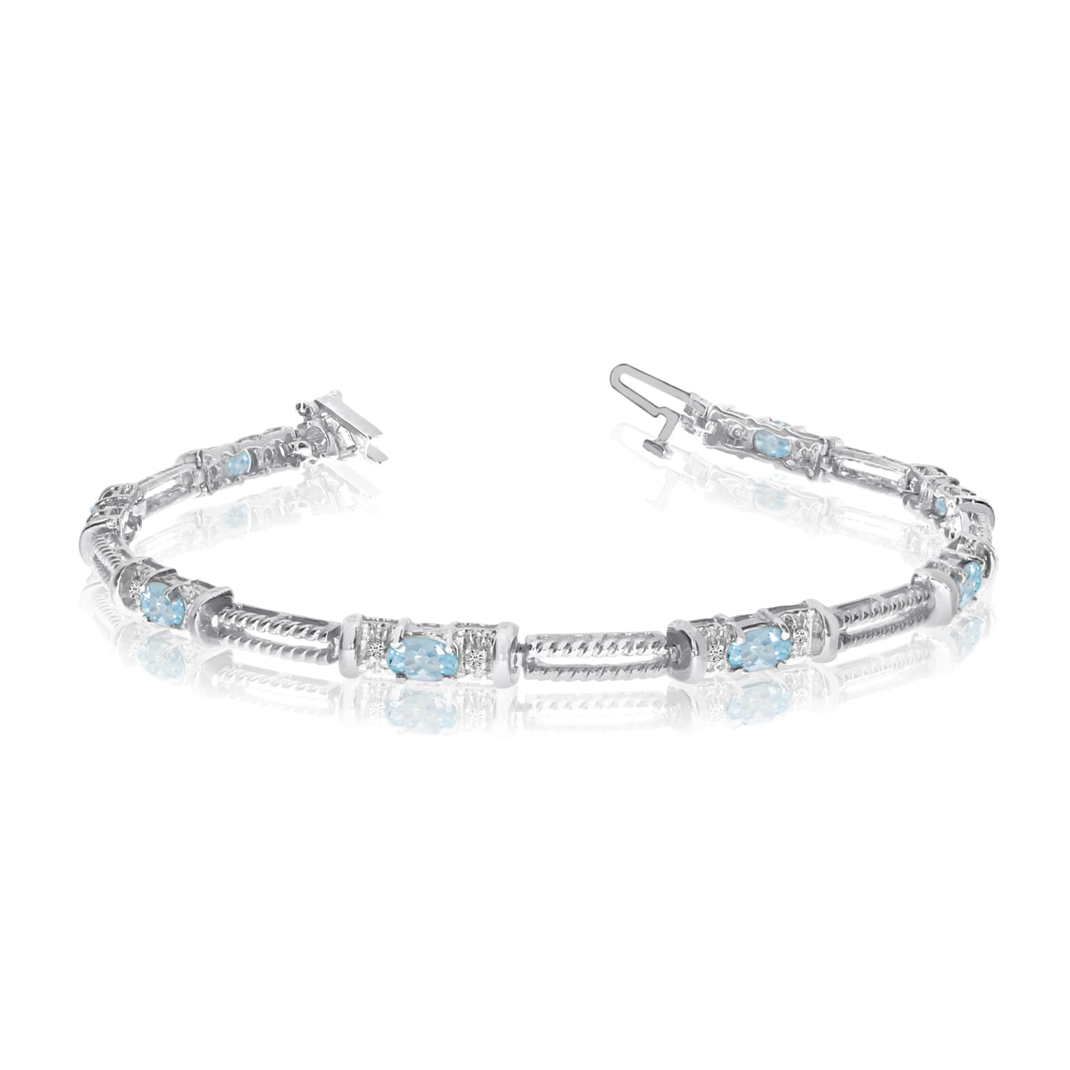 Edwardian Aquamarine and Diamond Bracelet