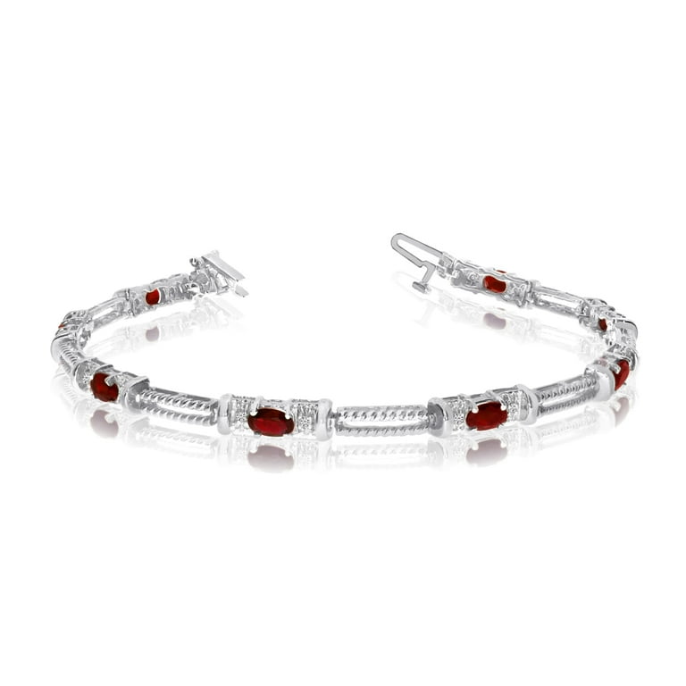 White gold garnet bracelet deals