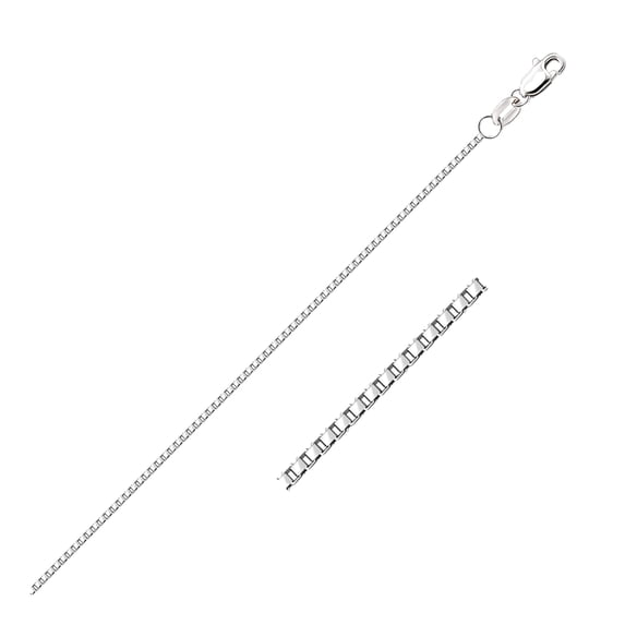 10k White Gold Octagonal Box Chain 1.2mm 22 in