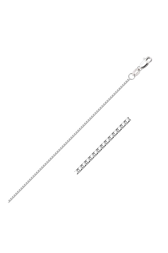 10k White Gold Octagonal Box Chain 1.2mm 22 in