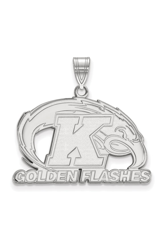 10k White Gold Official Licensed Collegiate Kent State University (KSU) Large Pendant
