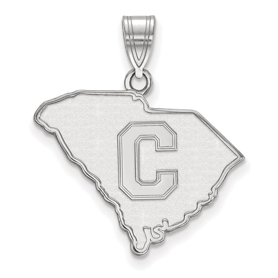 10k White Gold Official Licensed Collegiate The Citadel Large Pendant