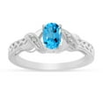 thumbnail image 1 of 10k White Gold Oval Blue Topaz And Diamond Ring, 1 of 6