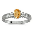 thumbnail image 1 of 10k White Gold Oval Citrine And Diamond Ring, 1 of 2