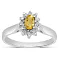 thumbnail image 1 of 10k White Gold Oval Citrine And Diamond Ring, 1 of 6