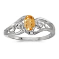 thumbnail image 1 of 10k White Gold Oval Citrine And Diamond Ring, 1 of 1
