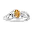 thumbnail image 1 of 10k White Gold Oval Citrine And Diamond Ring, 1 of 6