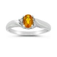thumbnail image 1 of 10k White Gold Oval Citrine And Diamond Ring, 1 of 6