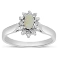 thumbnail image 1 of 10k White Gold Oval Opal And Diamond Ring, 1 of 6