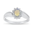 thumbnail image 1 of 10k White Gold Oval Opal And Diamond Ring, 1 of 8