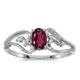 thumbnail image 1 of 10k White Gold Oval Rhodolite Garnet And Diamond Ring, 1 of 1
