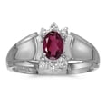 thumbnail image 1 of 10k White Gold Oval Rhodolite Garnet And Diamond Ring, 1 of 1