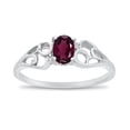 thumbnail image 1 of 10k White Gold Oval Rhodolite Garnet And Diamond Ring, 1 of 6