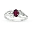 thumbnail image 1 of 10k White Gold Oval Rhodolite Garnet And Diamond Ring, 1 of 6