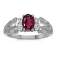 thumbnail image 1 of 10k White Gold Oval Rhodolite Garnet And Diamond Ring, 1 of 1