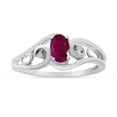 thumbnail image 1 of 10k White Gold Oval Ruby And Diamond Ring, 1 of 6