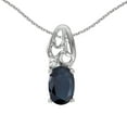 thumbnail image 1 of 10k White Gold Oval Sapphire And Diamond Pendant, 1 of 1