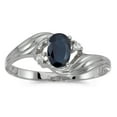 thumbnail image 1 of 10k White Gold Oval Sapphire And Diamond Ring, 1 of 2