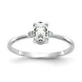 thumbnail image 1 of 10k White Gold Polished GeniuneDiamond/White Topaz Birthstone Ring / Diamond Ctw. 0.016, Gem Ctw.0.55, 1 of 1