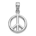 thumbnail image 1 of 10k White Gold Polished Peace Symbol Pendant Necklace 31.25mm Long Pendant for Women - .7 Grams, 1 of 2