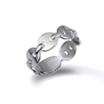 thumbnail image 1 of 10k White Gold Puff Mariner Chain Link Ring (Size 9), 1 of 5